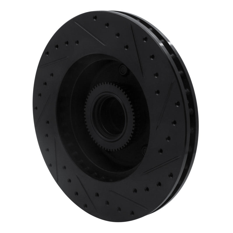 R1 Concepts R1 03-03 Dodge Ram 1500 Van Front Left Drilled & Slotted Black Brake Rotor