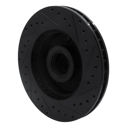 R1 Concepts R1 03-03 Dodge Ram 1500 Van Front Left Drilled & Slotted Black Brake Rotor