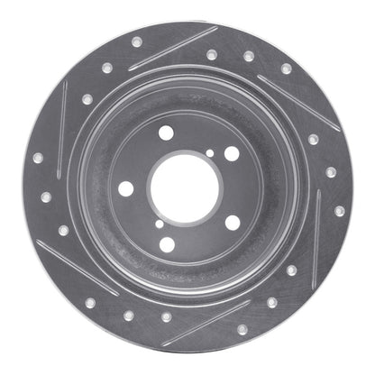 R1 Concepts R1 90-08 Saab 9-2X Rear Right Drilled & Slotted Silver Brake Rotor