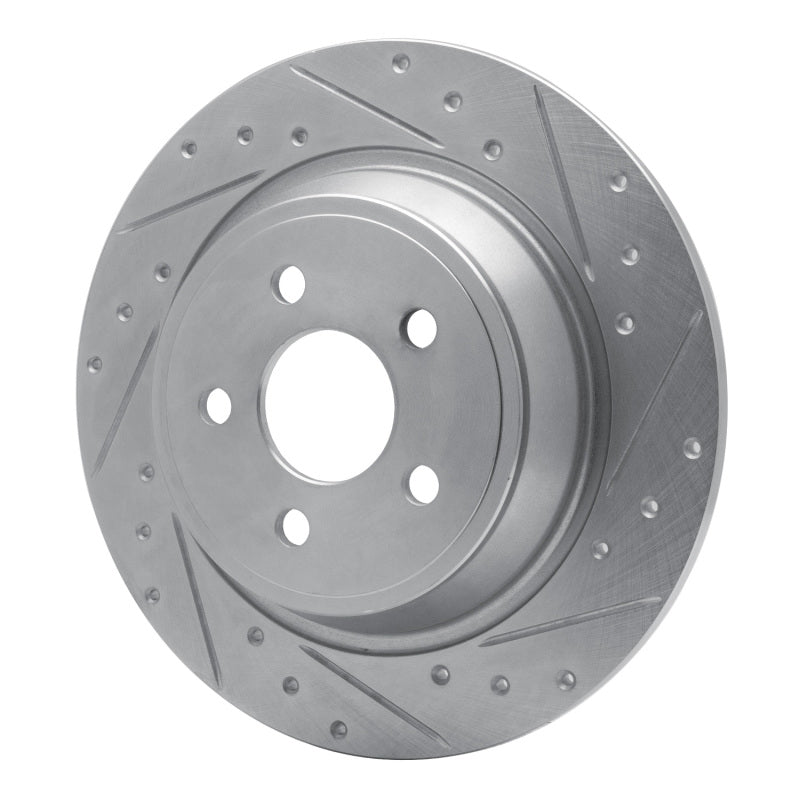 R1 Concepts R1 15-24 Ford Fusion Rear Right Drilled & Slotted Silver Brake Rotor