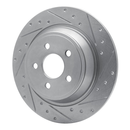 R1 Concepts R1 15-24 Ford Fusion Rear Right Drilled & Slotted Silver Brake Rotor