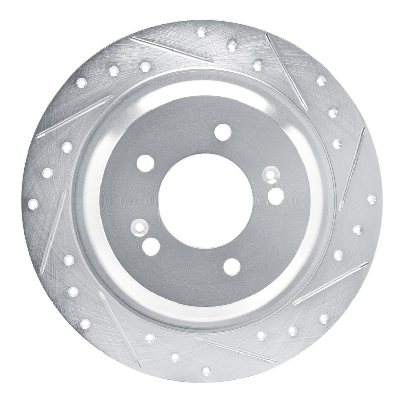 R1 Concepts R1 2021-2025 Hyundai Tucson Rear Right Drilled & Slotted Silver Brake Rotor