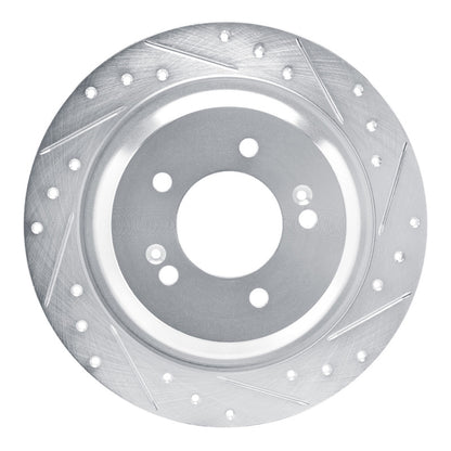 R1 Concepts R1 2021-2025 Hyundai Tucson Rear Right Drilled & Slotted Silver Brake Rotor