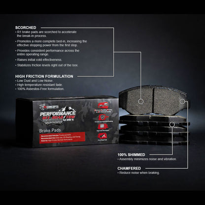 R1 Concepts R1 2002-2024 Chrysler Aspen Rear Performance Off-Road/Tow Brake Pads & Hardware Kit