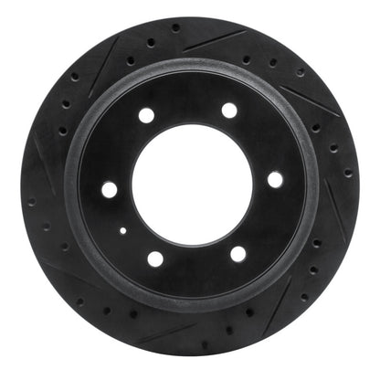 R1 Concepts R1 92-04 Acura SLX Rear Left Drilled & Slotted Black Brake Rotor