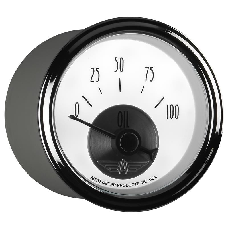 Autometer Prestige Series Pearl 2-1/16in 100PSI Electronic Oil Pressure Gauge
