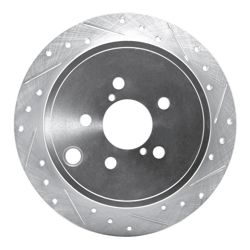 R1 Concepts R1 08-15 Subaru WRX Rear Right Drilled & Slotted Silver Brake Rotor