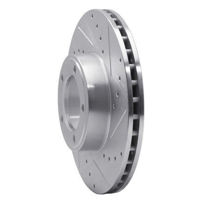 R1 Concepts R1 71-97 Jaguar XJS Front Right Drilled & Slotted Silver Brake Rotor