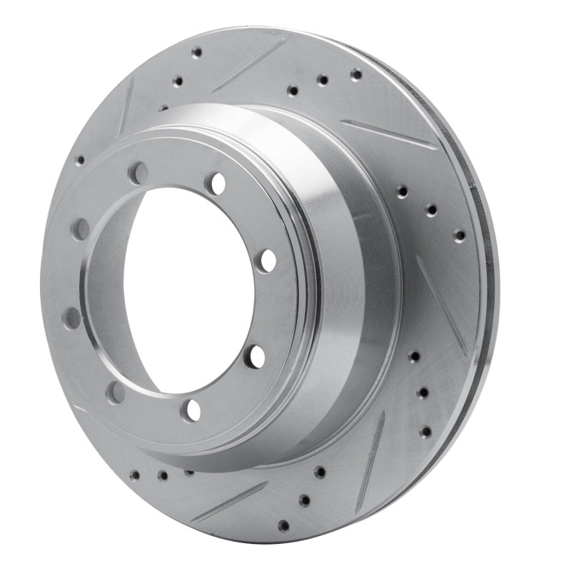 R1 Concepts R1 99-04 Ford F-350 Super Duty 4WD Rear Left Drilled & Slotted Silver Brake Rotor
