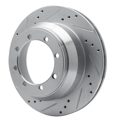 R1 Concepts R1 99-04 Ford F-350 Super Duty 4WD Rear Left Drilled & Slotted Silver Brake Rotor