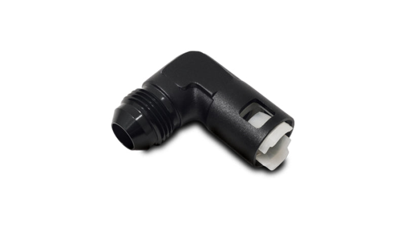 Vibrant 90 Degree Aluminum AN to Female Quick Connect -6AN - 0.375in Hose Size