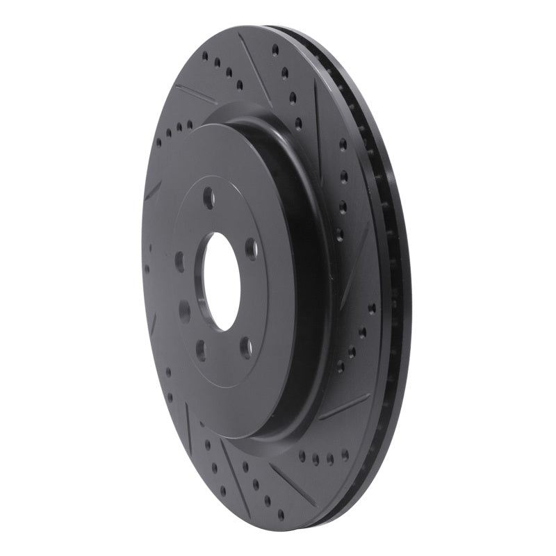 R1 Concepts R1 13-19 Ford Flex Rear Right Drilled & Slotted Black Brake Rotor