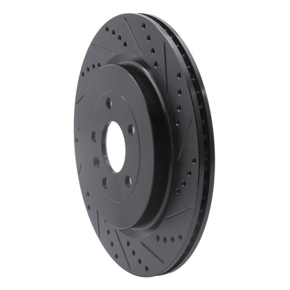 R1 Concepts R1 13-19 Ford Flex Rear Right Drilled & Slotted Black Brake Rotor