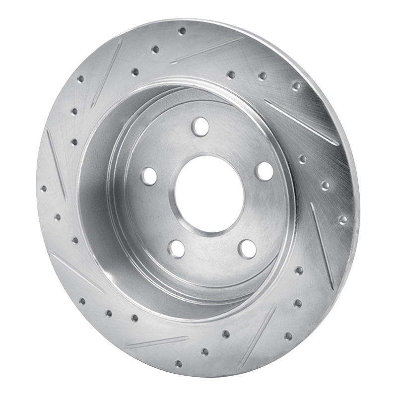 R1 Concepts R1 05-10 Jeep Commander Rear Right Drilled & Slotted Silver Brake Rotor