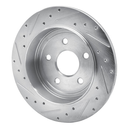 R1 Concepts R1 05-10 Jeep Commander Rear Right Drilled & Slotted Silver Brake Rotor