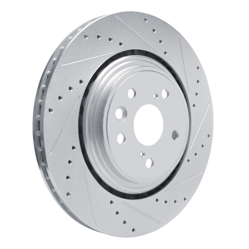 R1 Concepts R1 20-25 Lexus RX350 Front Right Drilled & Slotted Silver Brake Rotor