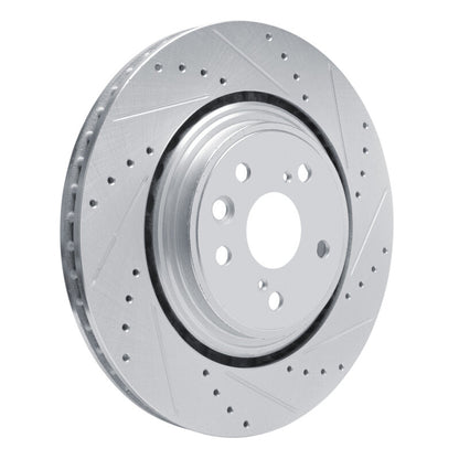R1 Concepts R1 20-25 Lexus RX350 Front Right Drilled & Slotted Silver Brake Rotor