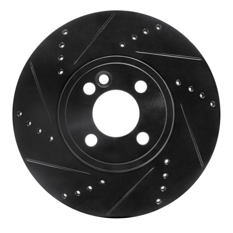R1 Concepts R1 07-15 Mini Cooper (Excl Clubman) Front Left Drilled & Slotted Black Brake Rotor