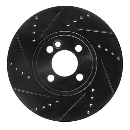 R1 Concepts R1 07-15 Mini Cooper (Excl Clubman) Front Left Drilled & Slotted Black Brake Rotor