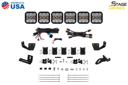 Diode Dynamics Prinsu/Sherpa Roof Racks- SS5 6-Pod CrossLink Mounting Kit - Pro White Driving
