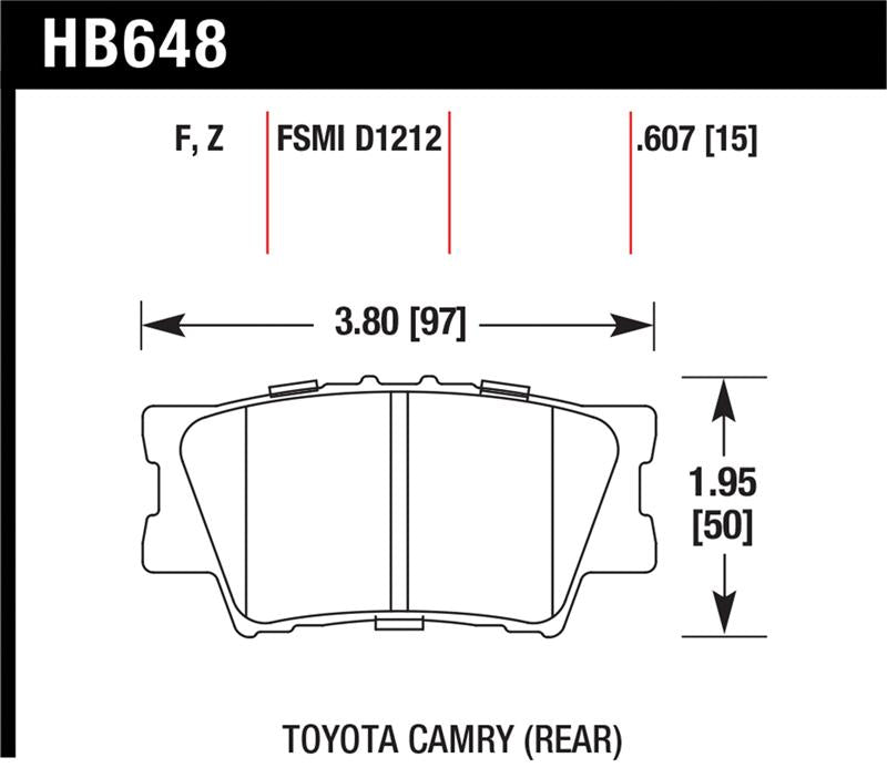 Hawk Performance Hawk 2013-2014 Lexus ES300h HPS 5.0 Rear Brake Pads
