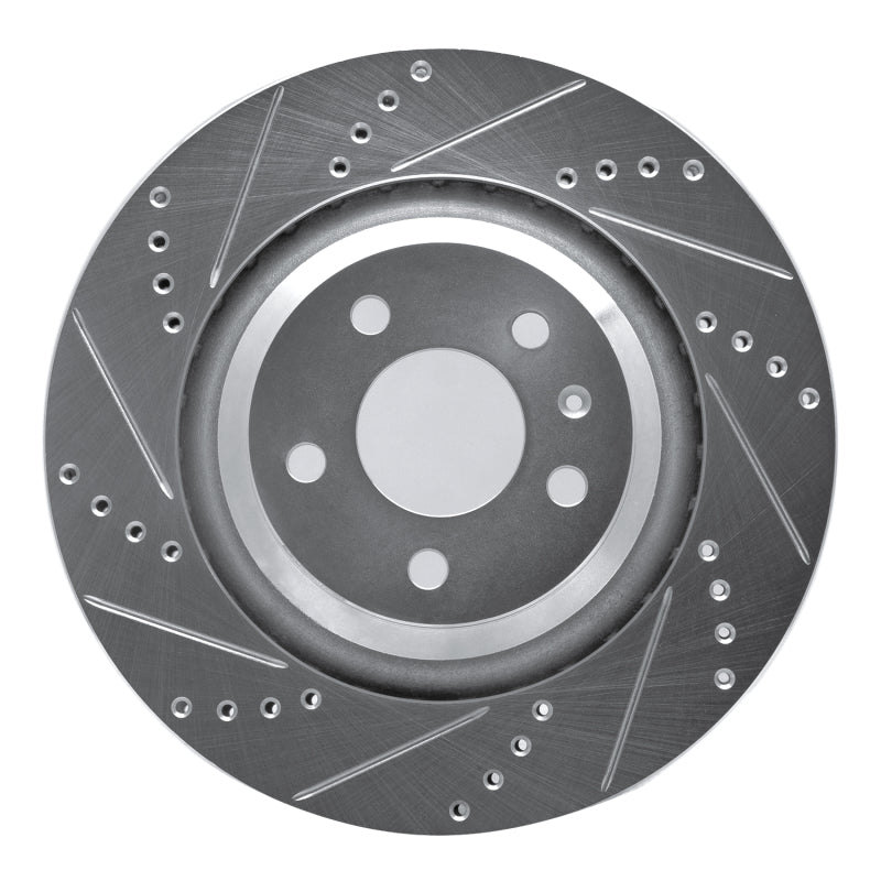 R1 Concepts R1 07-11 Audi S6 Rear Left Drilled & Slotted Silver Brake Rotor