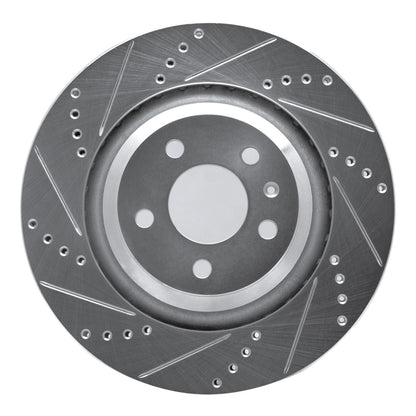 R1 Concepts R1 07-11 Audi S6 Rear Left Drilled & Slotted Silver Brake Rotor