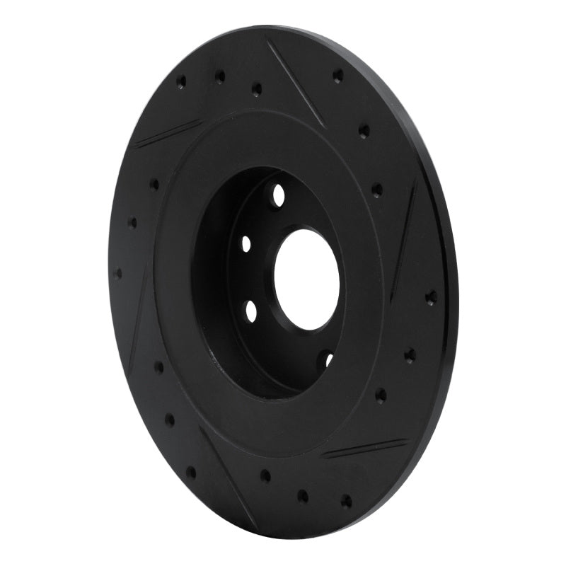 R1 Concepts R1 01-05 Mazda Miata Rear Left Drilled & Slotted Black Brake Rotor