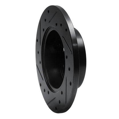 R1 Concepts R1 79-83 Honda Civic Front Right Drilled & Slotted Black Brake Rotor