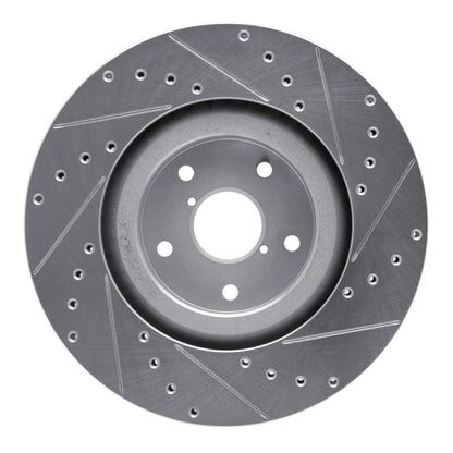 R1 Concepts R1 19-23 Subaru ASCENT Front Left Drilled & Slotted Silver Brake Rotor