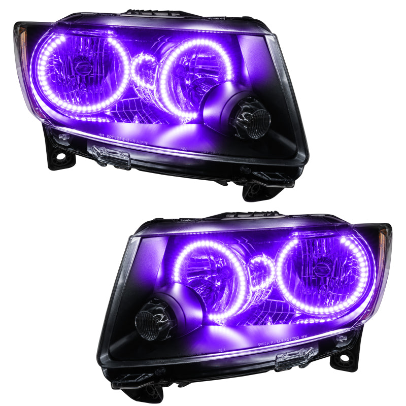 ORACLE Lighting Oracle 11-13 Jeep Grand Cherokee Pre-Assembled Halo Headlights (Non HID) Chrome - UV/Purple