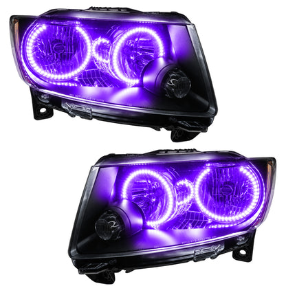 ORACLE Lighting Oracle 11-13 Jeep Grand Cherokee Pre-Assembled Halo Headlights (Non HID) Chrome - UV/Purple