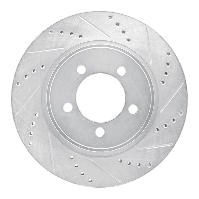 R1 Concepts R1 06-10 Ford Explorer Sport Trac Front Right Drilled & Slotted Silver Brake Rotor