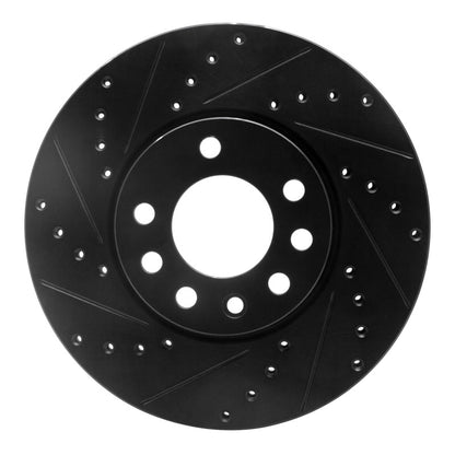 R1 Concepts R1 03-11 Cadillac BLS (Mexico) Front Left Drilled & Slotted Black Brake Rotor