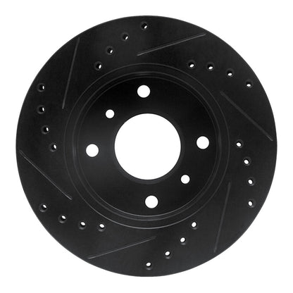 R1 Concepts R1 89-13 Infiniti G20 Front Right Drilled & Slotted Black Brake Rotor