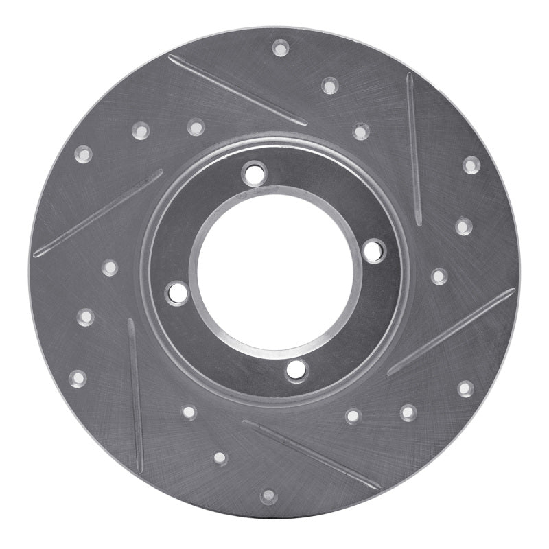 R1 Concepts R1 80-83 Subaru GL Front Right Drilled & Slotted Silver Brake Rotor