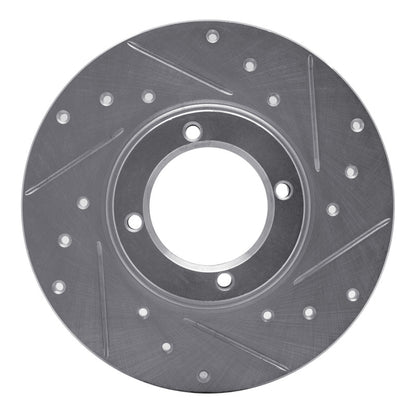 R1 Concepts R1 80-83 Subaru GL Front Right Drilled & Slotted Silver Brake Rotor