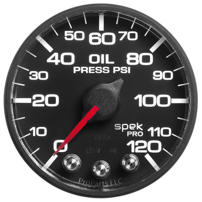 Autometer Spek-Pro 52.4mm 0-120 PSI Digital Stepper Motor Oil Pressure Gauge