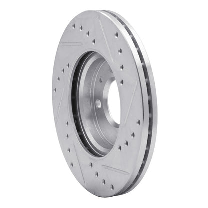 R1 Concepts R1 12-25 Dodge Attitude (Mexico) Front Left Drilled & Slotted Silver Brake Rotor