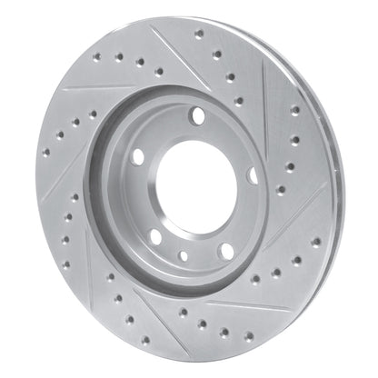 R1 Concepts R1 88-91 BMW M3 Front Left Drilled & Slotted Silver Brake Rotor