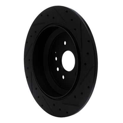 R1 Concepts R1 14-16 Acura MDX Rear Left Drilled & Slotted Black Brake Rotor