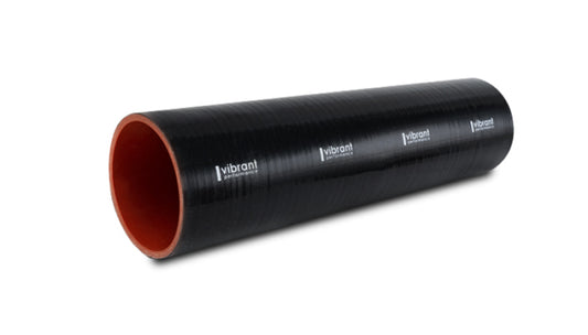 Vibrant 4 Ply Reinforced Silicone Straight Hose Coupling - 4in I.D. x 12in long (BLACK)