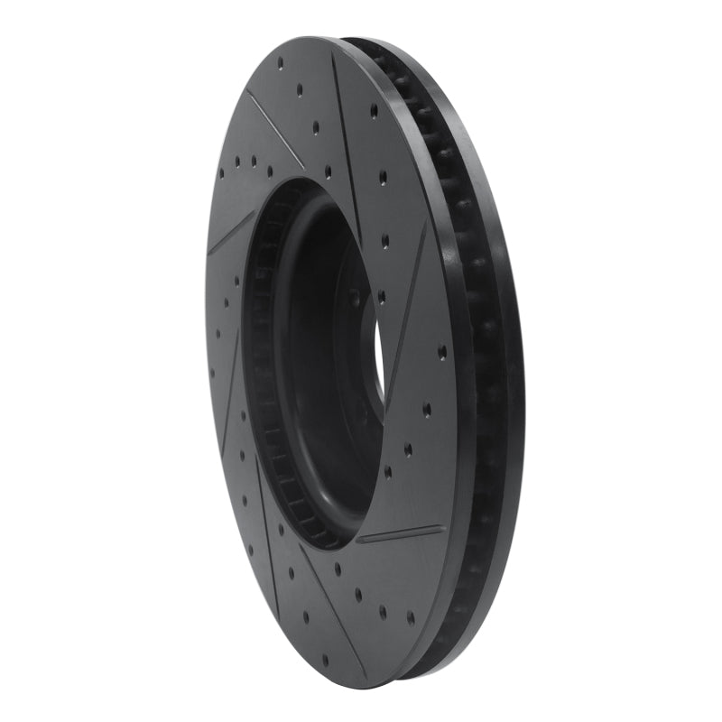 R1 Concepts R1 18-20 Land Rover Range Rover Front Left Drilled & Slotted Black Brake Rotor