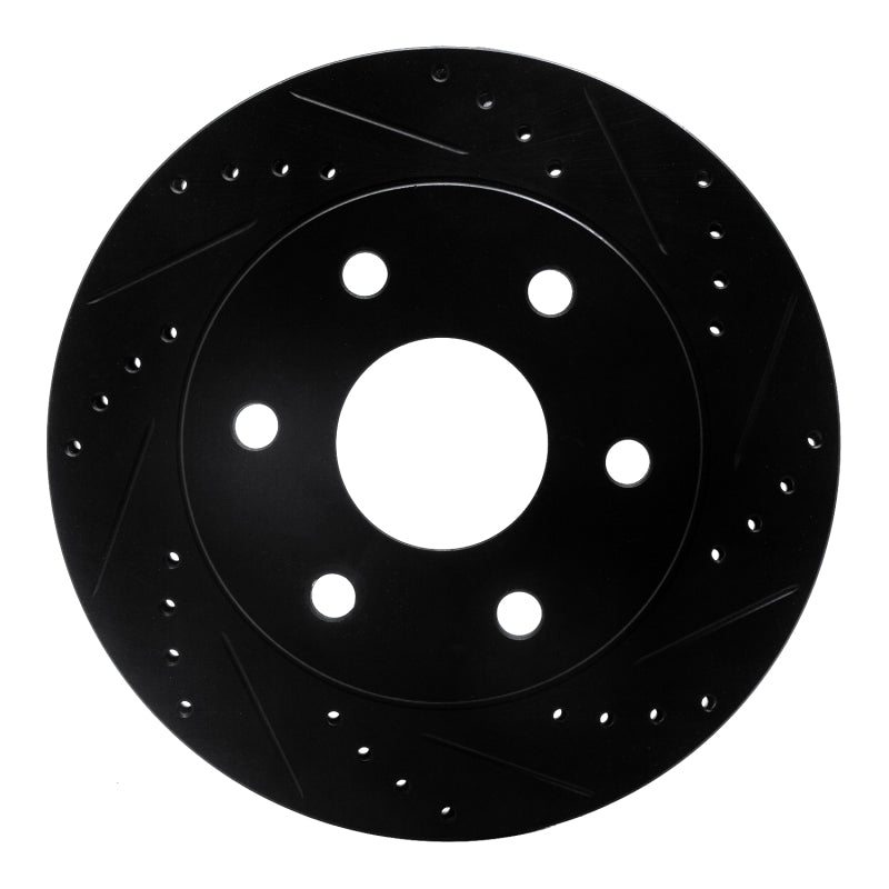 R1 Concepts R1 2022-2025 Lexus LX600 Rear Right Drilled & Slotted Black Brake Rotor