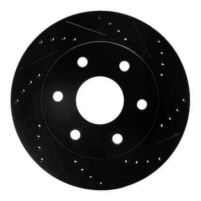 R1 Concepts R1 2022-2025 Lexus LX600 Rear Right Drilled & Slotted Black Brake Rotor