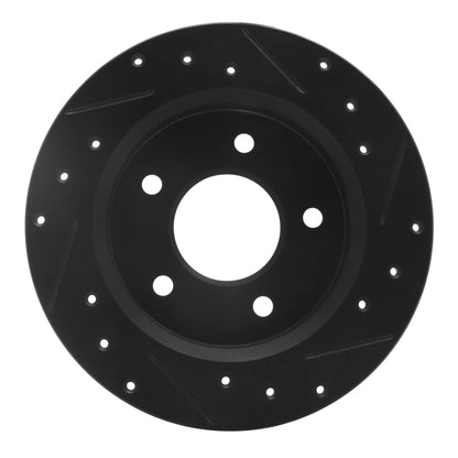 R1 Concepts R1 84-88 Pontiac 6000 Rear Left Drilled & Slotted Black Brake Rotor