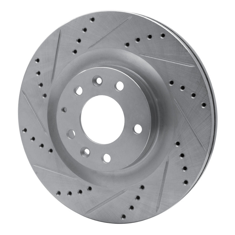 R1 Concepts R1 07-15 Mazda CX-9 Front Left Drilled & Slotted Silver Brake Rotor