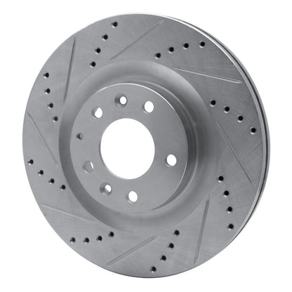R1 Concepts R1 07-15 Mazda CX-9 Front Left Drilled & Slotted Silver Brake Rotor