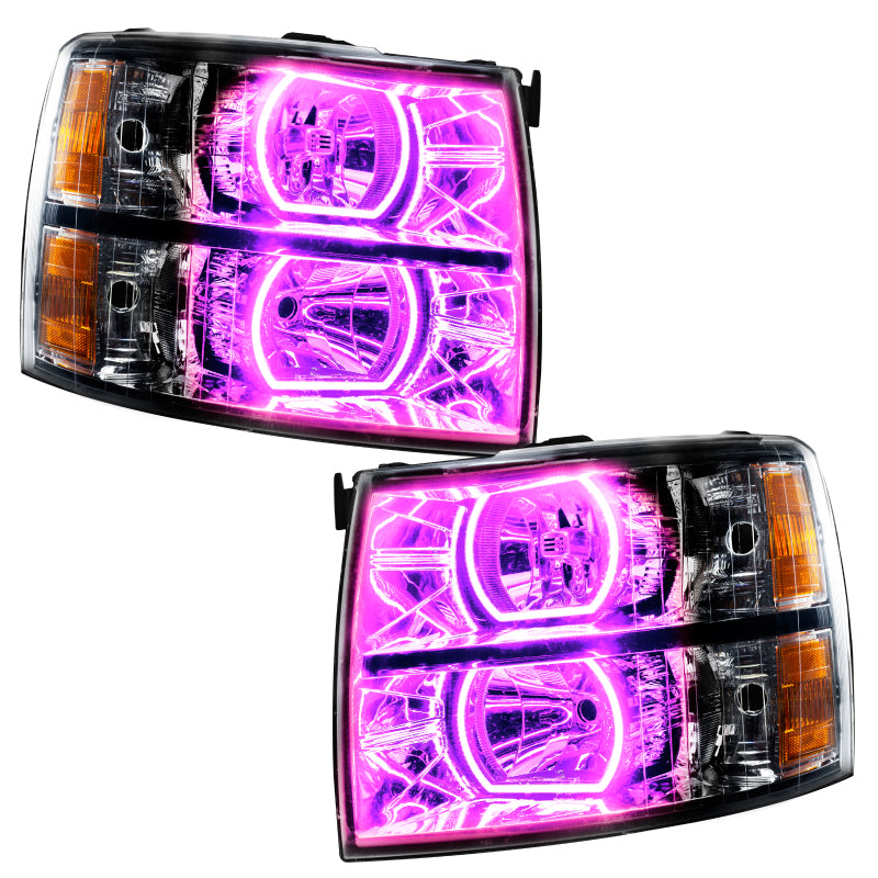 ORACLE Lighting Oracle 07-13 Chevy Silverado SMD HL - Blk - Square Style - ColorSHIFT w/ 2.0 Controller