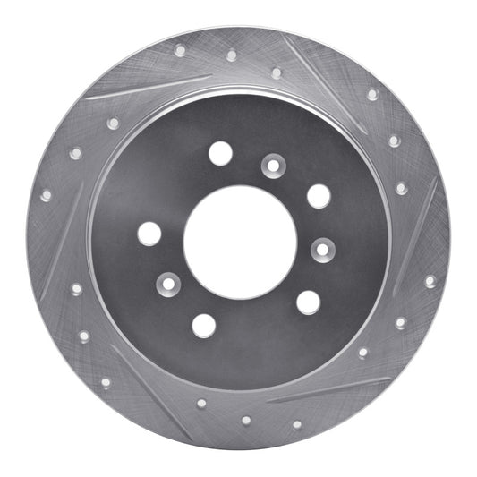 R1 Concepts R1 06-10 Buick LaCrosse Rear Right Drilled & Slotted Silver Brake Rotor